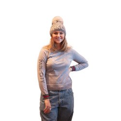 Alashan Fine Merino Park City Sleeve Intarsia Crew Women's in Stormy Combo